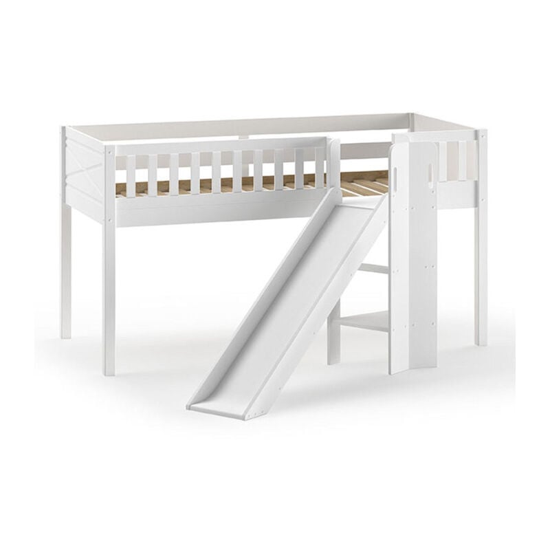 Lit Enfant Toboggan 'Scott' 90x200cm Blanc