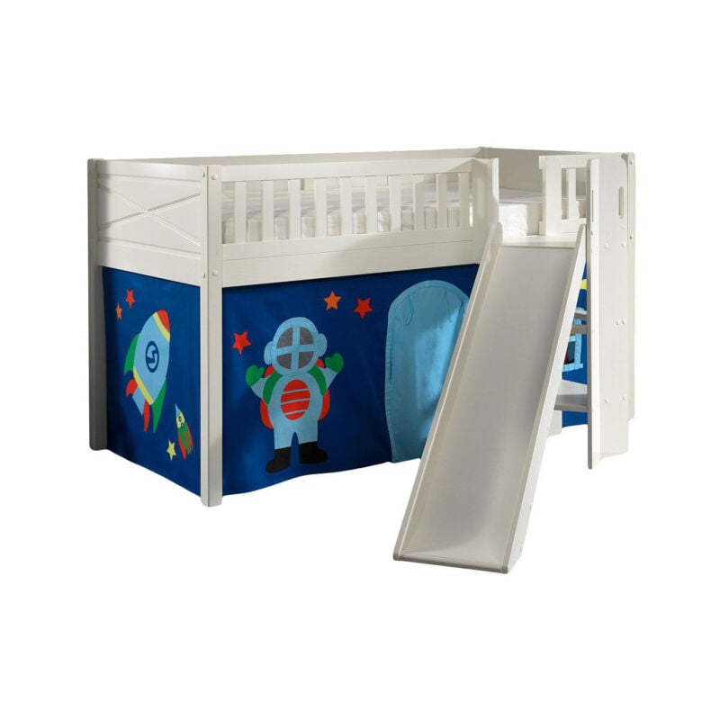 Lit Enfant Toboggan & Tente 'Scott Astro' 90x200cm Blanc