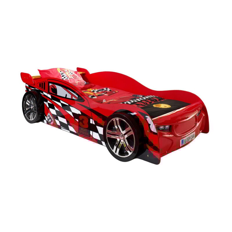 Paris Prix - Lit Enfant Voiture 'Night Speeder' 90x200cm Rouge