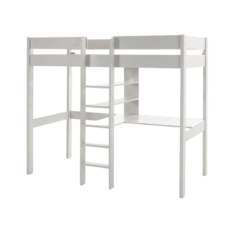 Lit Mezzanine & Bureau Enfant 'Pino' 90x200cm Blanc