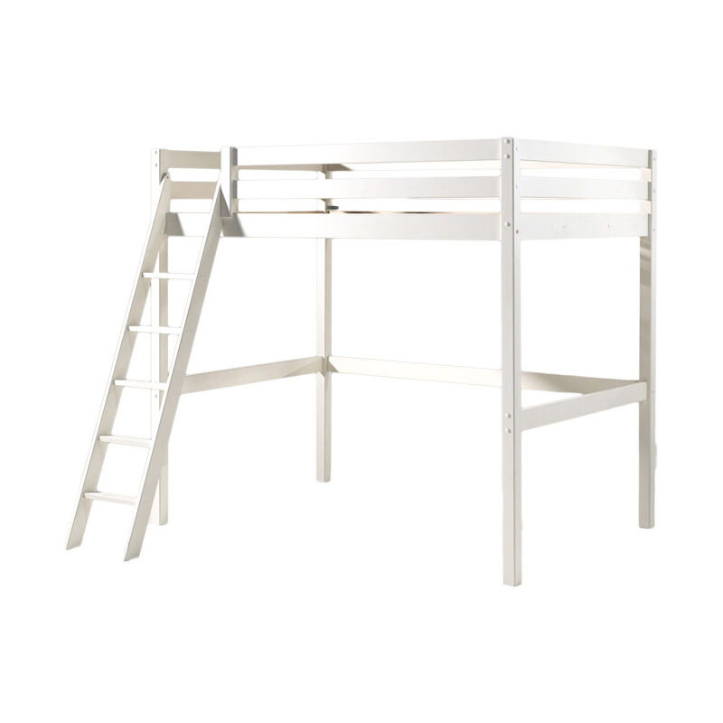 Lit Mezzanine pino 140x200cm Blanc - Paris Prix