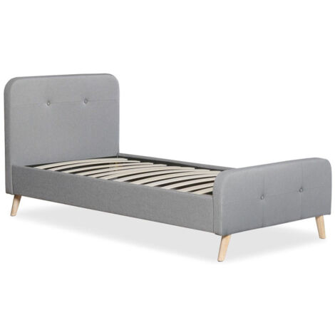 Paris Prix - Lit Scandinave & Sommier sad 90x190cm Gris