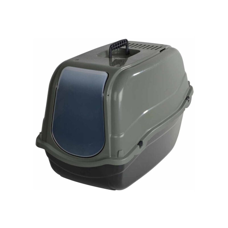 Paris Prix - Litière pour Chat 'Toilette' 57cm Vert & Anthracite