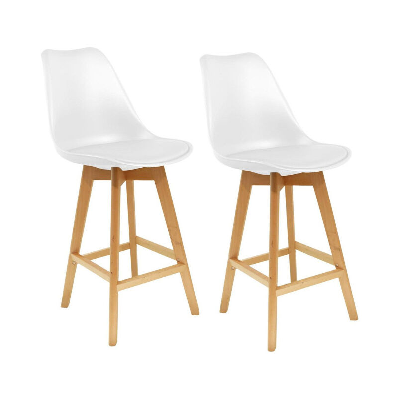 Paris Prix - Lot de 2 Chaises de Bar 'Ombra' 105cm Blanc