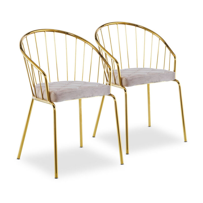 Lot de 2 Chaises Design 'Comado' 77cm Taupe