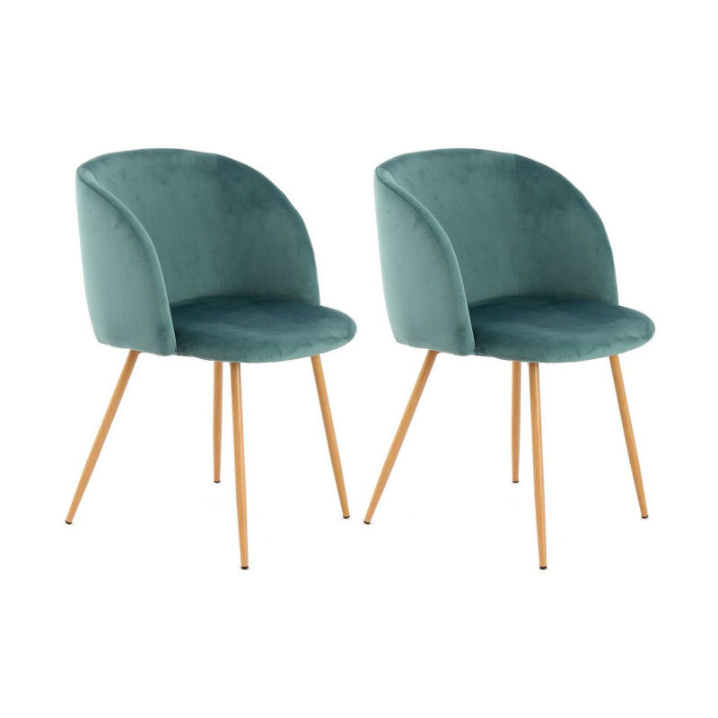 Lot de 2 Chaises en Velours 'Celina' 84 cm Vert
