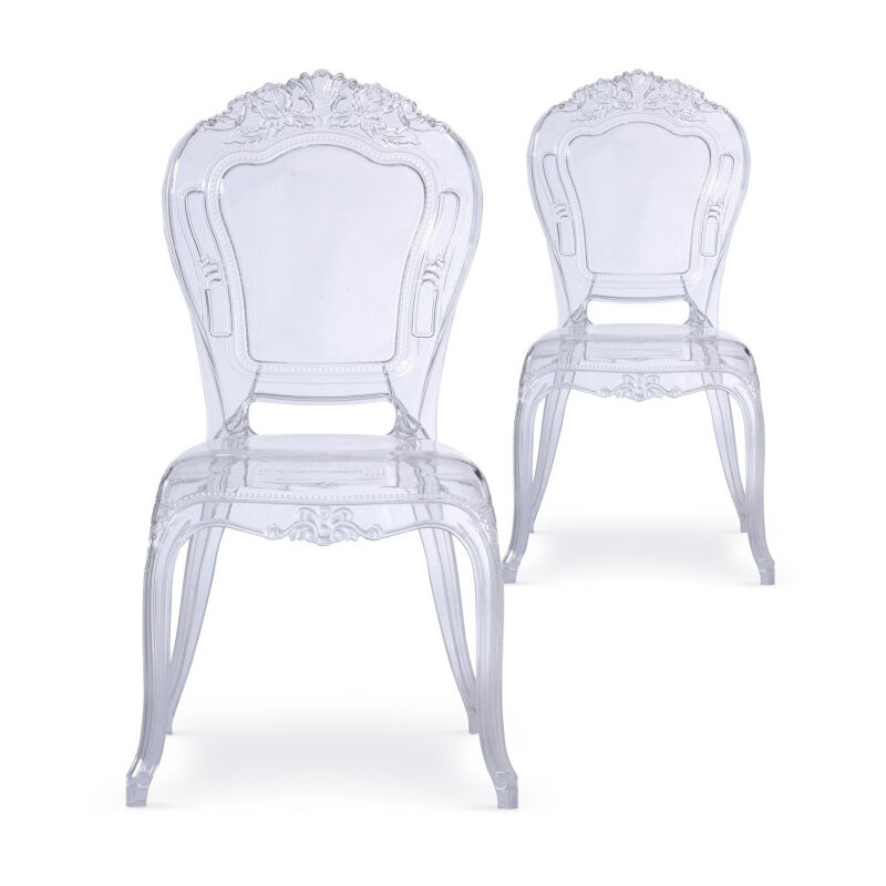 Paris Prix - Lot de 2 Chaises Royales 'Heighness' 107cm Transparent