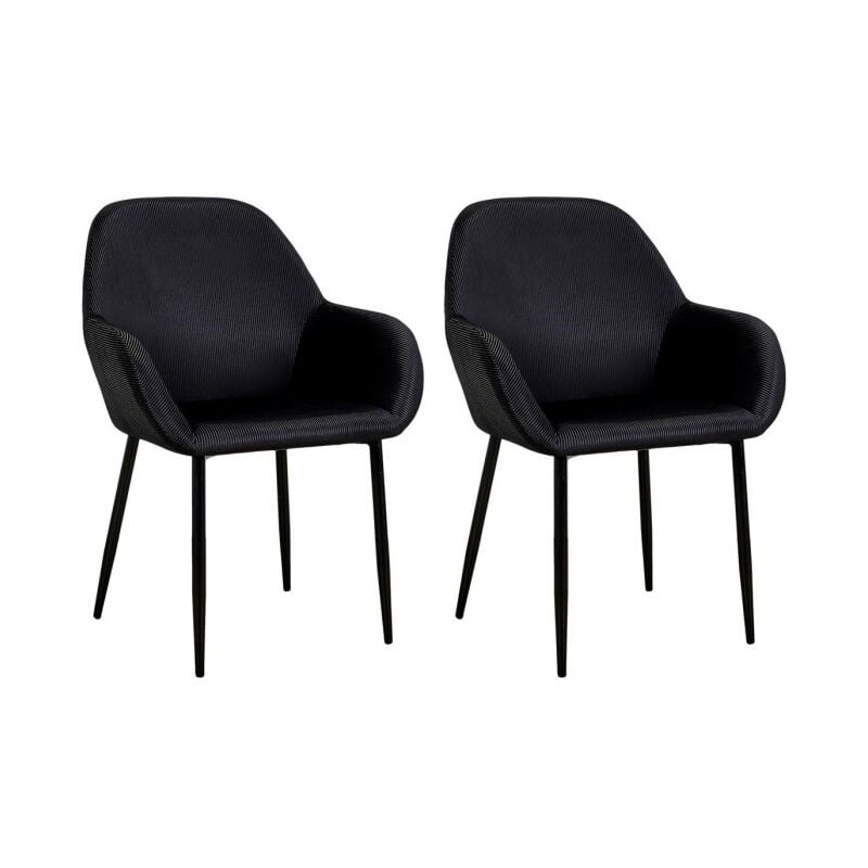 Paris Prix - Lot de 2 Fauteuils Design 'Giulia' 85cm Noir