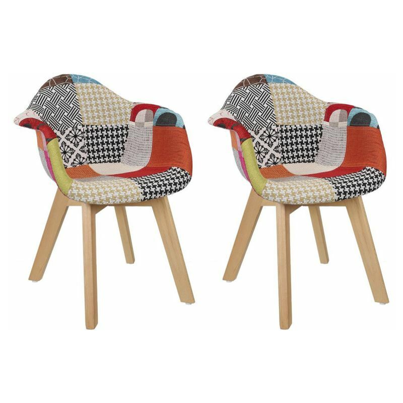 paris prix - lot de 2 fauteuils enfant patchwork 58cm multicolore