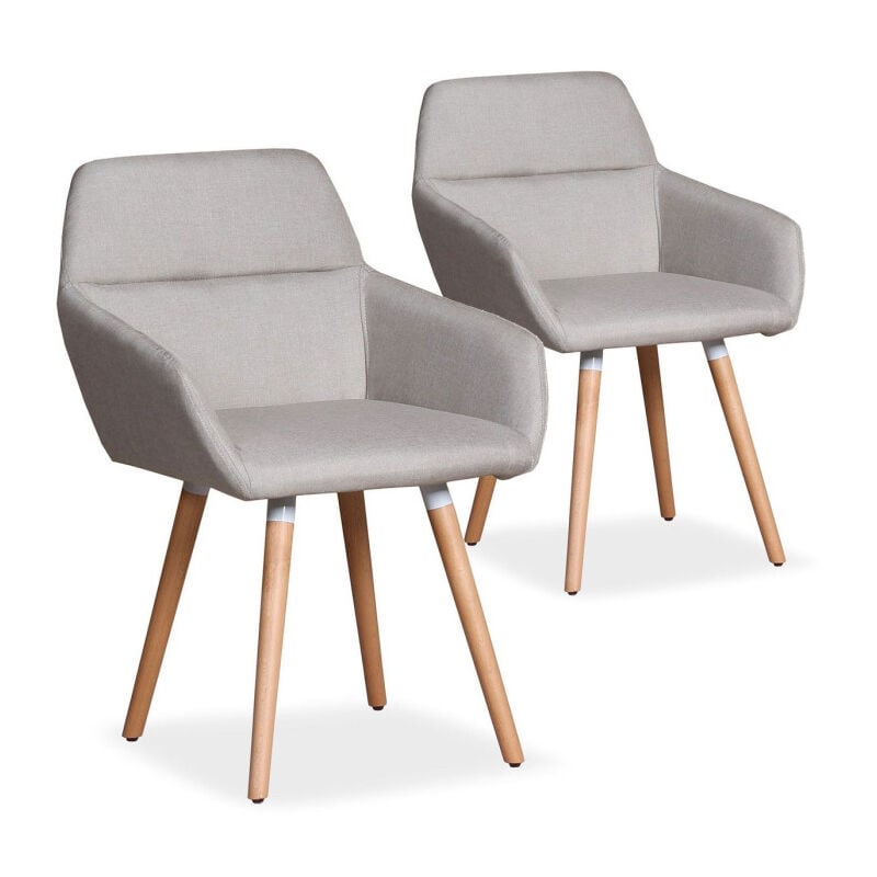 Paris Prix - Lot de 2 Fauteuils Scandinaves 'Dorcy' 82cm Beige