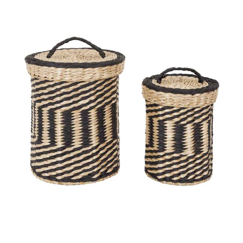 Lot de 2 Paniers de Rangement "Mirage" 27cm Noir