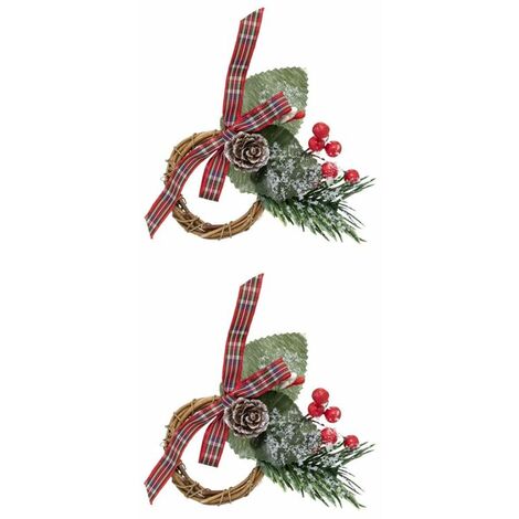 Paris Prix - Lot De 2 Ronds De Serviette marron Glacé 9cm Vert