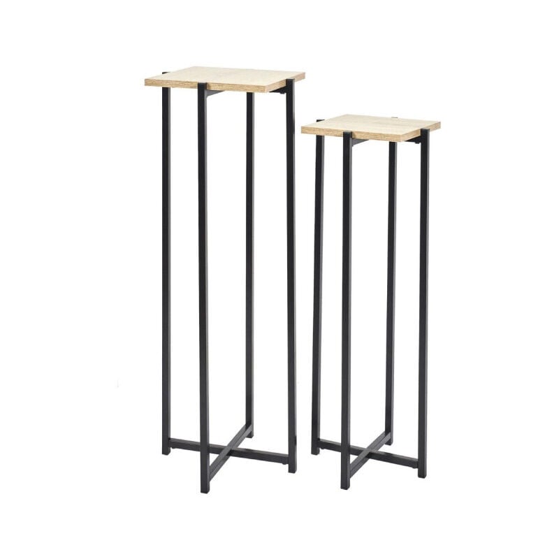 Lot de 2 sellettes 'Loka' 82cm Noir