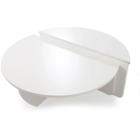 Paris Prix – Lot de 2 tables basses 90cm en mélaminé blanc – Design moderne – Dimensions 85x30x35cm et 90x60x30cm – Finition mate