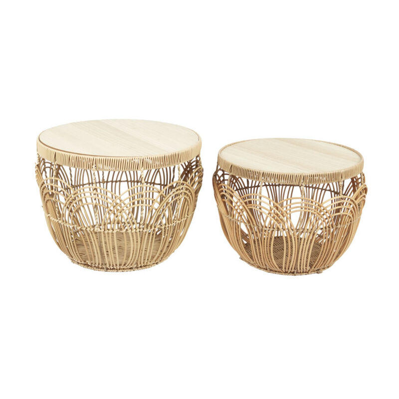 Lot de 2 Tables d'Appoint "Java" 45cm Marron