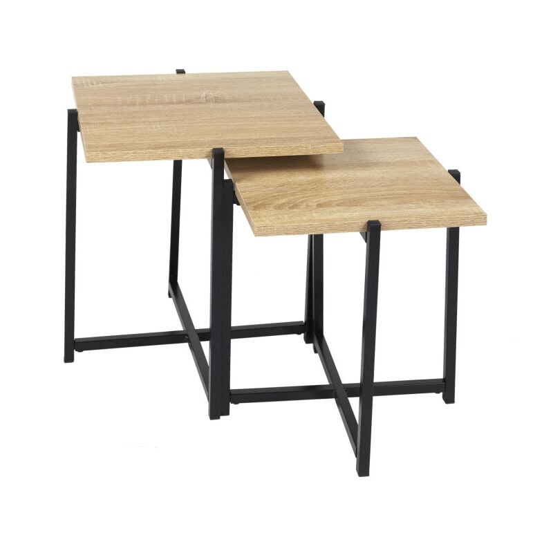 Lot de 2 Tables Gigognes 'Loka' 40cm Naturel