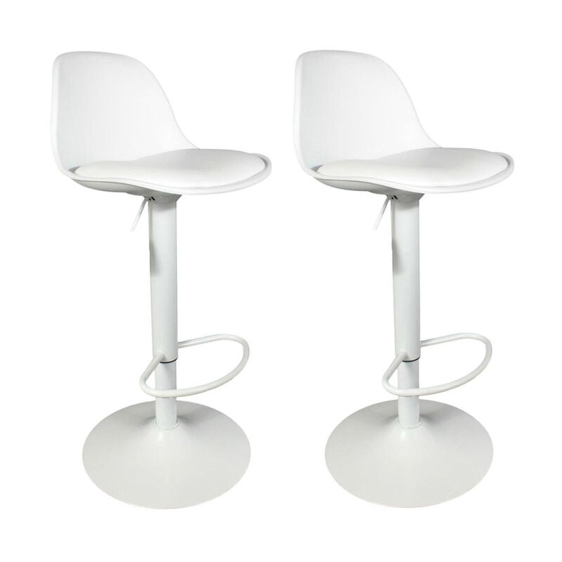 Lot de 2 Tabourets de Bar "Isak" 104cm Blanc