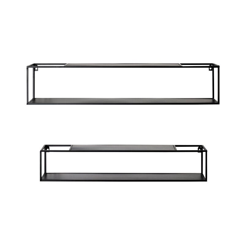 Paris Prix - Lot de 2 Étagères Murales 'Tablettes' 85cm Noir