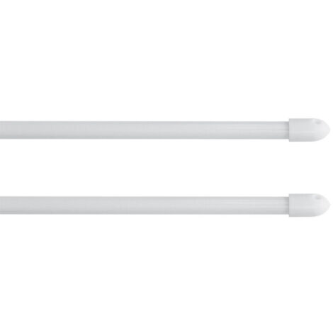 Paris Prix – Lot de 2 tringles extensibles 80-110 cm en métal blanc – Forme ronde – Adaptées pour divers espaces intérieurs