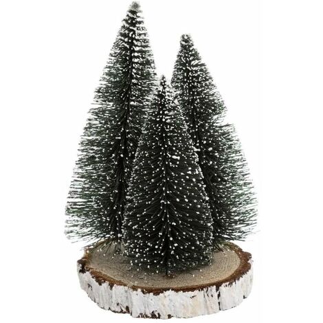 Paris Prix - Lot De 3 Sapins De Noël Déco rondin 20cm Vert