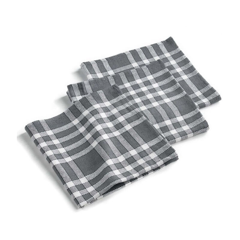 Lot de 3 Serviettes de Table 'Traditio' 45x45cm Anthracite