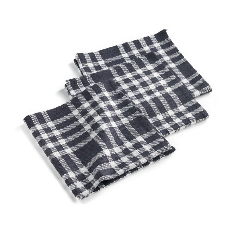 Lot de 3 Serviettes de Table 'Traditio' 45x45cm Noir