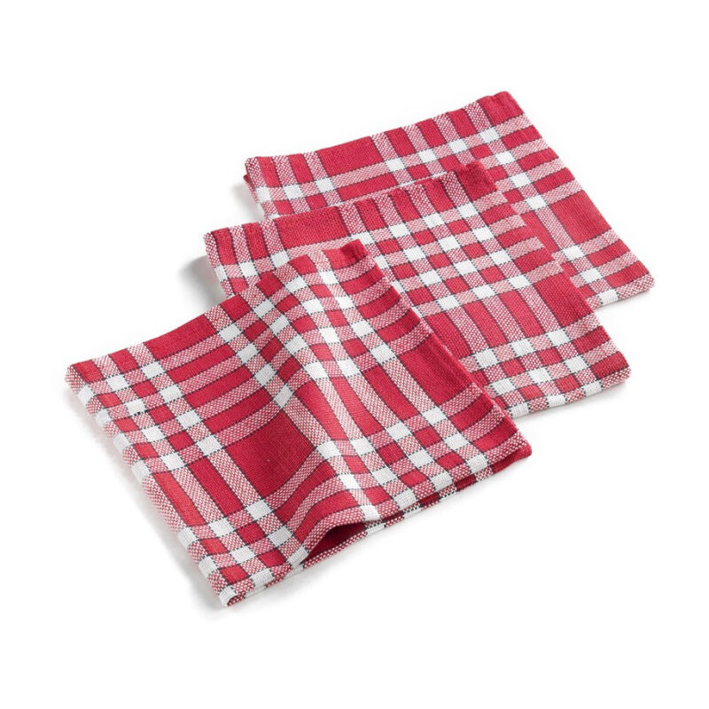 Lot de 3 Serviettes de Table 'Traditio' 45x45cm Rouge