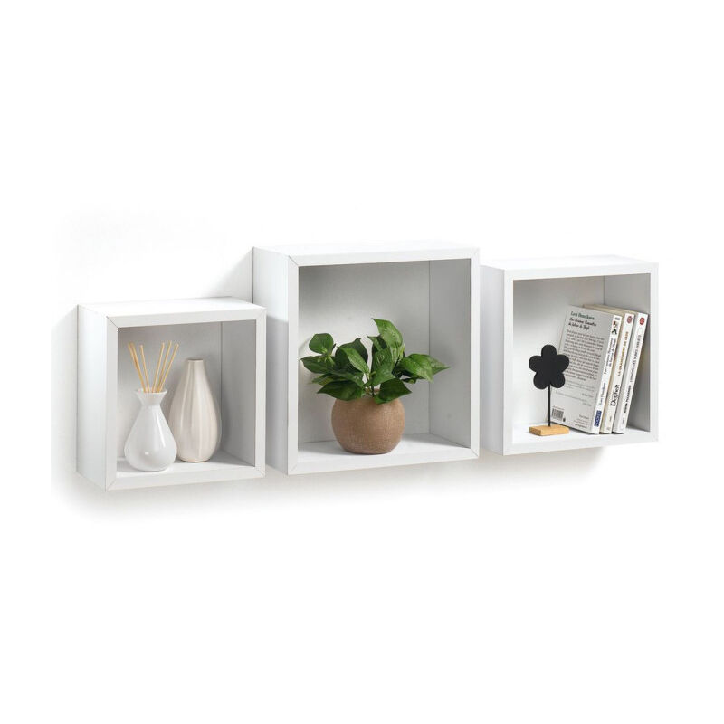 Paris Prix - Lot de 3 Étagères Murales 'Cube' 30cm Blanc Paris Prix - Lot de 3 Étagères Murales 'Cube' 30cm Blanc