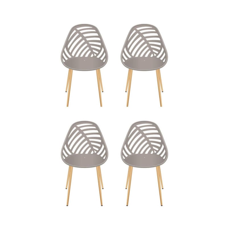 Paris Prix - Lot de 4 Chaises de Jardin 'Alameda' 83cm Taupe