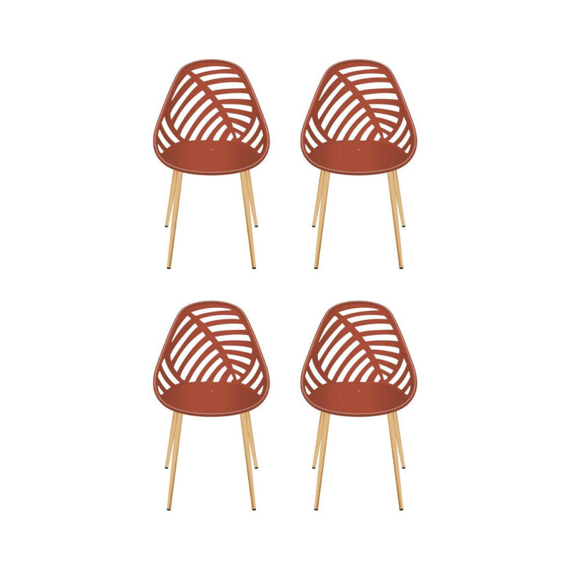 Paris Prix - Lot de 4 Chaises de Jardin 'Alameda' 83cm Terracotta Paris Prix - Lot de 4 Chaises de Jardin 'Alameda' 83cm Terracotta