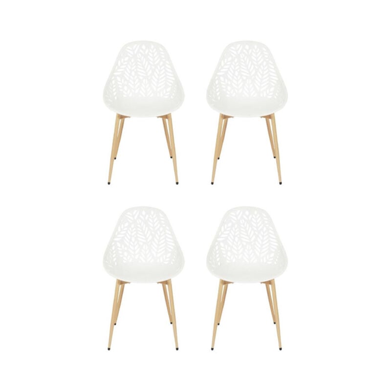 Paris Prix - Lot de 4 Chaises de Jardin 'Lucena' 83cm Blanc