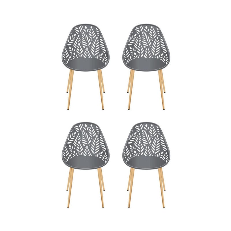 Paris Prix - Lot de 4 Chaises de Jardin 'Lucena' 83cm Gris