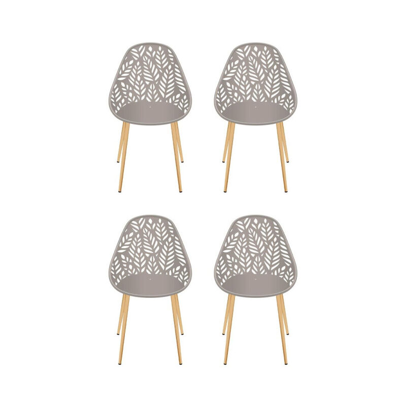 Paris Prix - Lot de 4 Chaises de Jardin 'Lucena' 83cm Taupe
