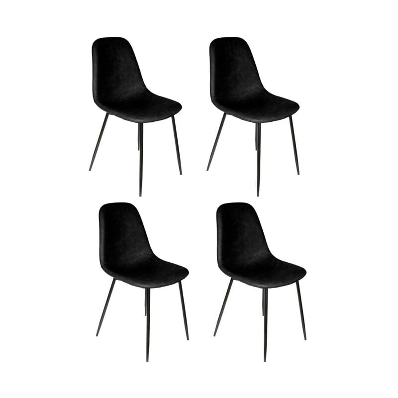 Paris Prix - Lot de 4 Chaises Design 'Amber' 86cm Noir