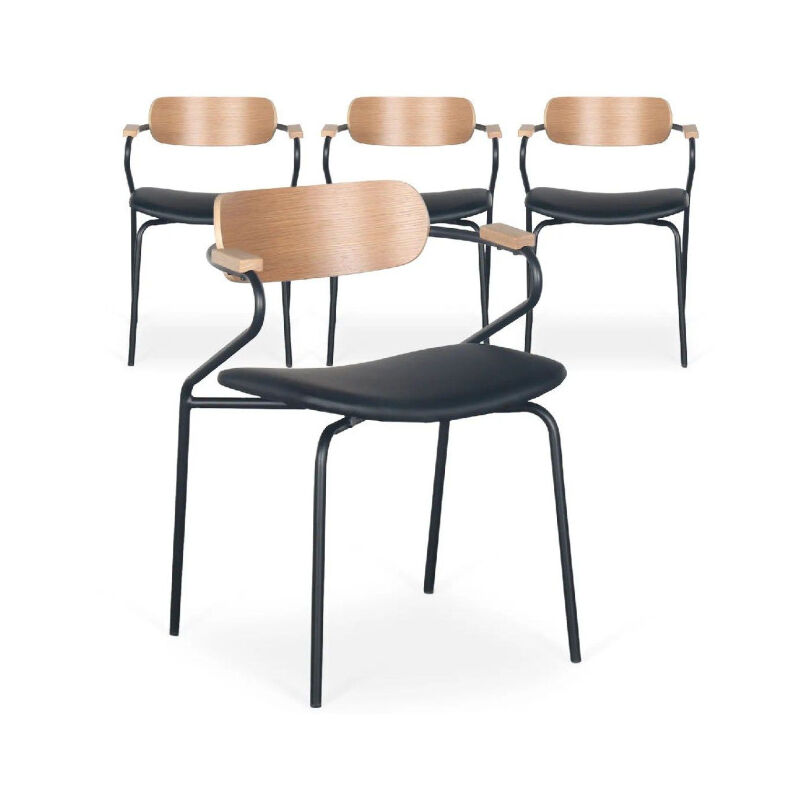 Paris Prix - Lot de 4 Chaises Design 'Lexi' 74cm Noir