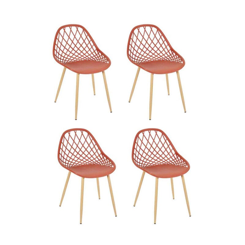Paris Prix - Lot de 4 Chaises Design 'Malaga' 80cm Terracotta