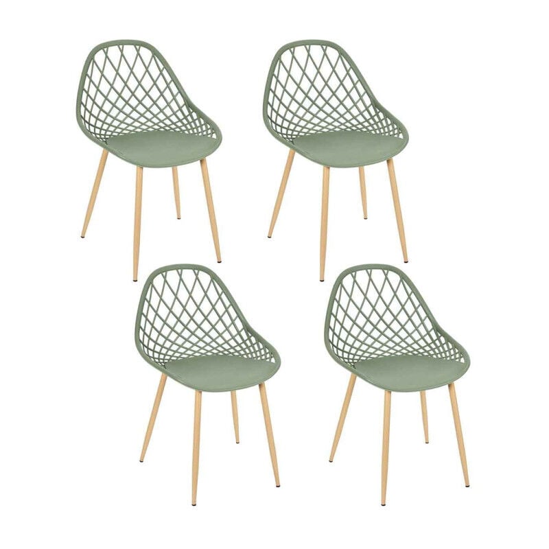 Paris Prix - Lot de 4 Chaises Design 'Malaga' 80cm Vert