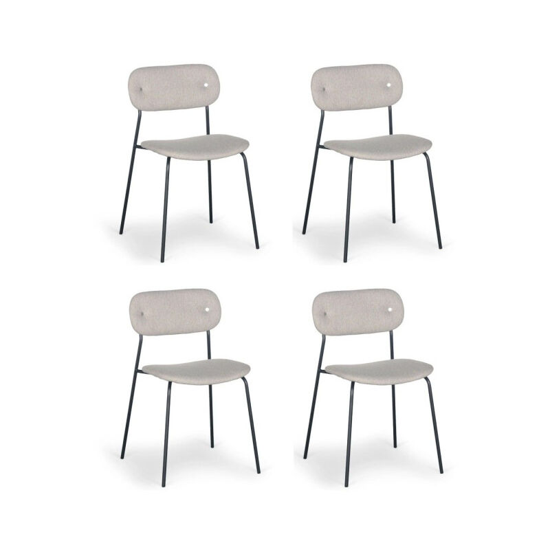 Paris Prix - Lot de 4 Chaises Design 'Tyler' 80cm Beige