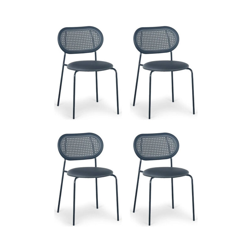 Lot de 4 Chaises Empilables 'Kane' 84cm Gris