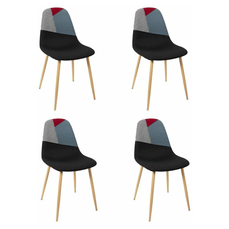 paris prix - lot de 4 chaises patchwork first 83cm multicolore