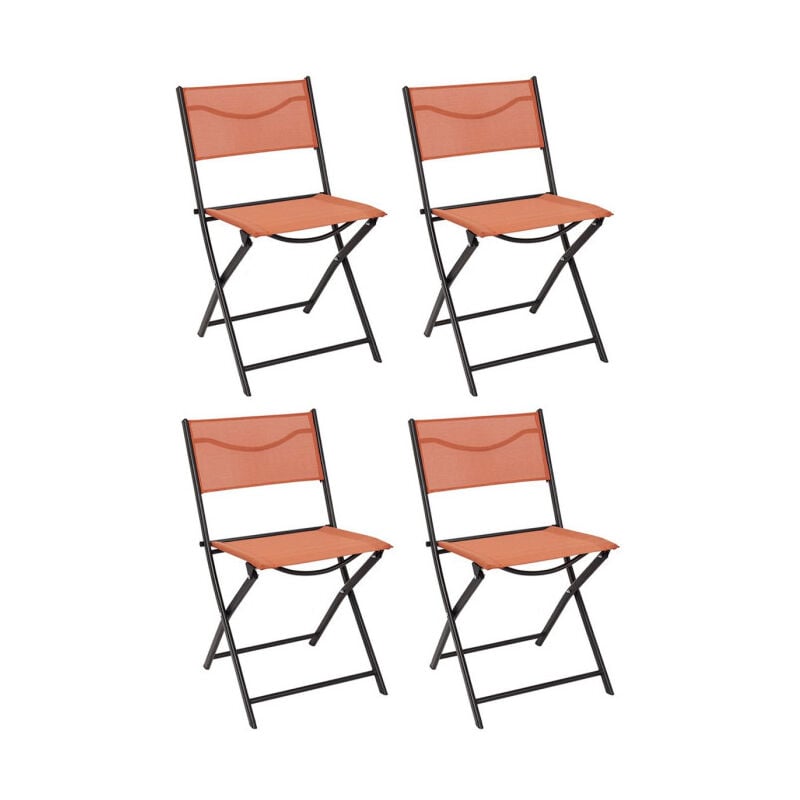 Paris Prix - Lot de 4 Chaises Pliables 'Jardin' 79cm Terracotta