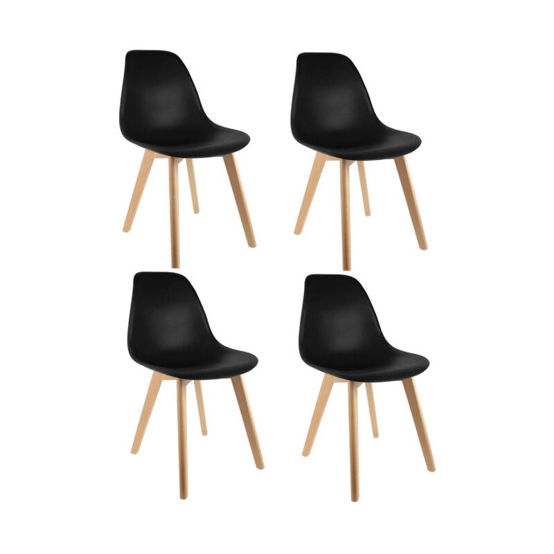 Paris Prix - Lot de 4 Chaises Scandinave 'Atun' 86cm Noir