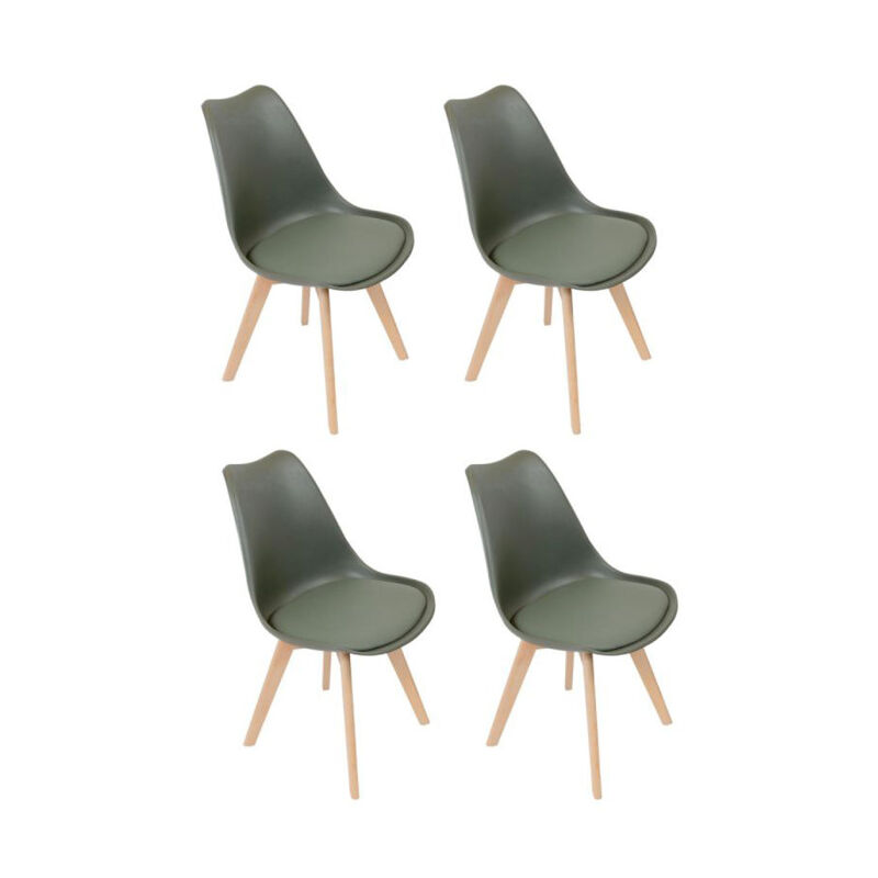 Paris Prix - Lot de 4 Chaises Scandinave 'Skansen' 81cm Kaki