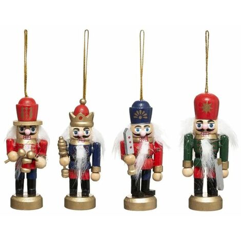 Paris Prix - Lot De 4 Sujets De Noël casse Noisette 8cm Multicolore