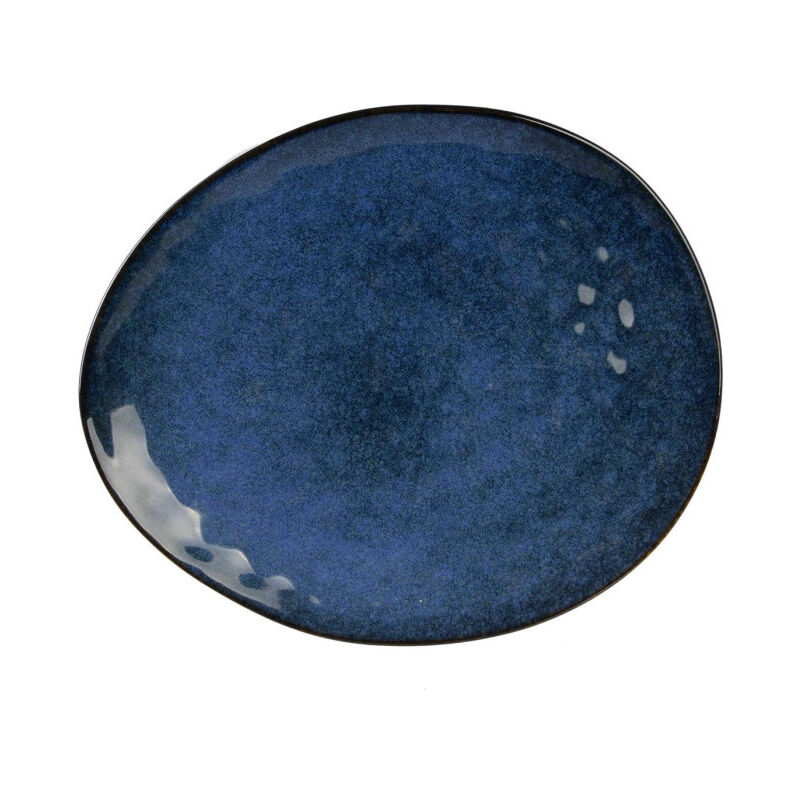 Lot de 6 Assiettes Plates 'Au Grès' 27cm Bleu