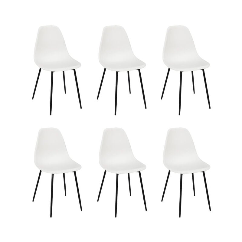 Paris Prix - Lot de 6 Chaises 'Gustav' 87cm Blanc