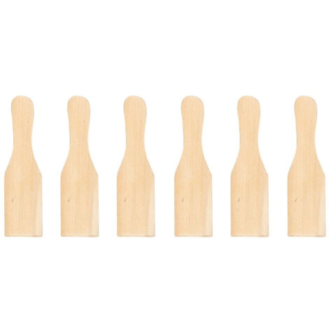 Paris Prix – Lot de 6 spatules à raclette 15cm – Bois naturel – Faciles d'entretien – Couleur beige – Pour soirées raclette conviviales