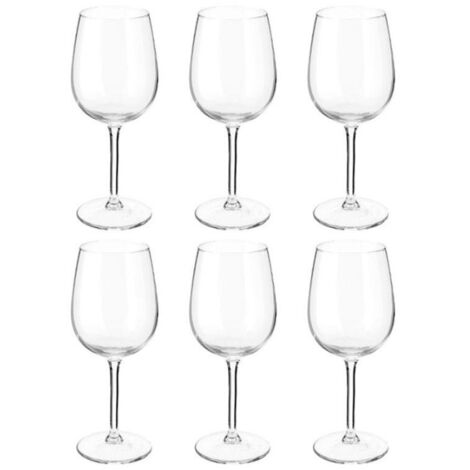 Paris Prix – Lot de 6 verres à vin 36 cl – Verre transparent – Design élégant pour vos meilleurs crus – Passe au lave-vaisselle et micro-ondes
