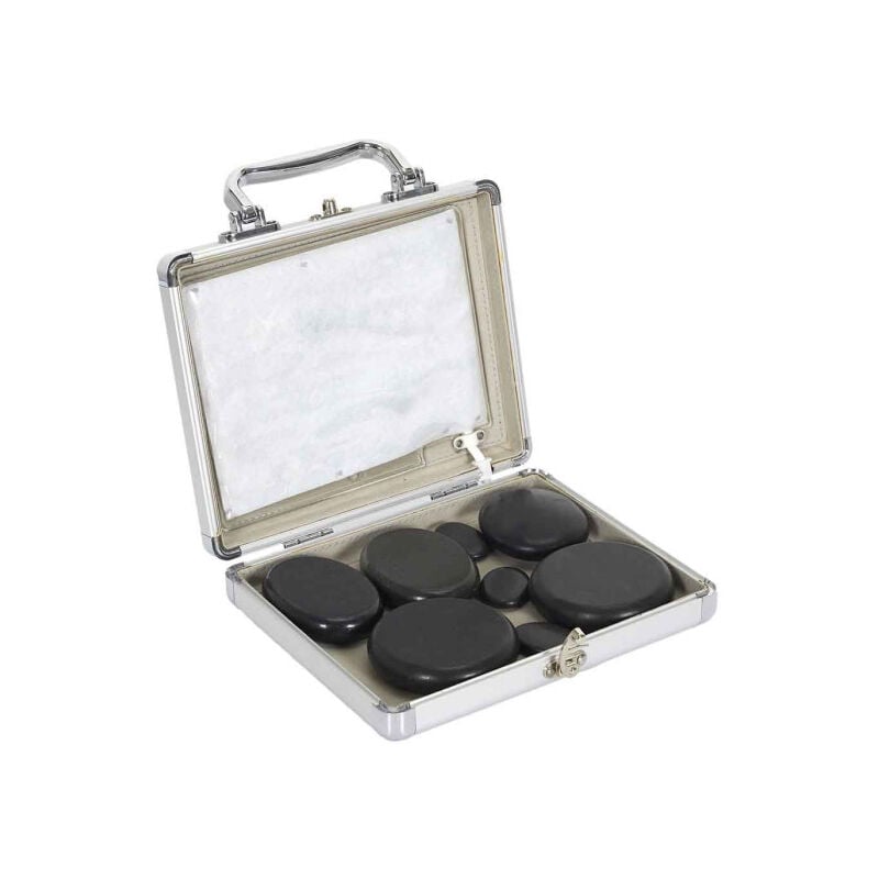 Paris Prix - Mallette pour Massage '8 Pierres Chaudes' 21cm Noir