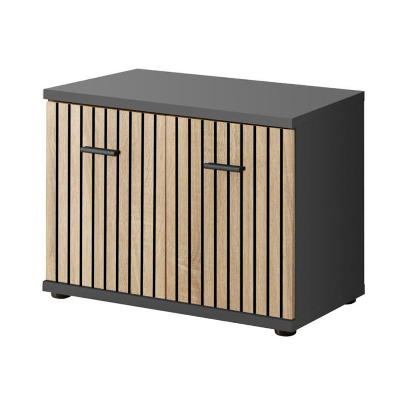 Paris Prix - Meuble de Rangement 'Marco' 60cm Naturel & Gris